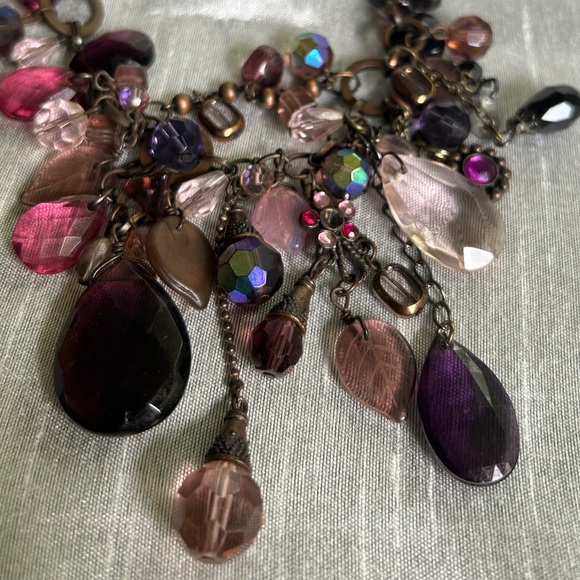 Vintage Chunky Teardrop Bead Boho Necklace Fairycore Necklace Primitive - Picture 4 of 4